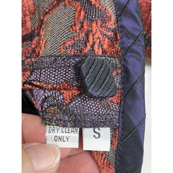 Mary Lynn O'Shea Fiber Artist Small Handmade Floral Woven Jacket Vermont - Picture 6 of 13